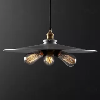 Подвесной дизайнерский светильник  20th C. Factory Filament Metal Triple Pendant by Restoration Hardware LSR5809V1