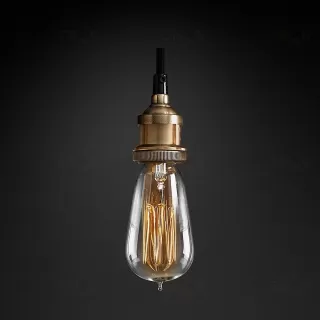 Подвесной дизайнерский светильник  20th C. Factory Filament Bare Bulb Single Pendant by Restoration Hardware LSR5787V1