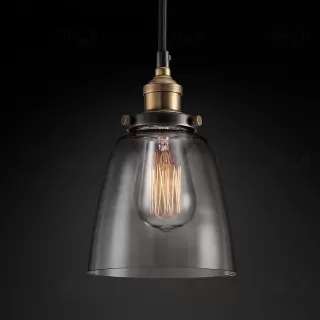 Подвесной дизайнерский светильник  20th C. Factory Filament Smoke Glass Cloche Pendant by Restoration Hardware LSR5823V1