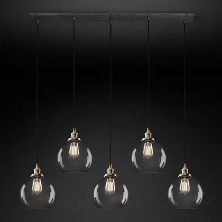 Подвесной дизайнерский светильник  20th C. Factory Filament Smoke Glass Caf? Rectangular  Pendant by Restoration Hardware LSR5821V1