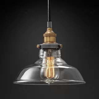 Подвесной дизайнерский светильник  20th C. Factory Filament Clear Glass Barn Pendant by Restoration Hardware LSR5788V1