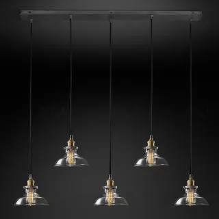 Подвесной дизайнерский светильник  20th C. Factory Filament Clear Glass Barn Rectangular  Pendant by Restoration Hardware LSR5789V1