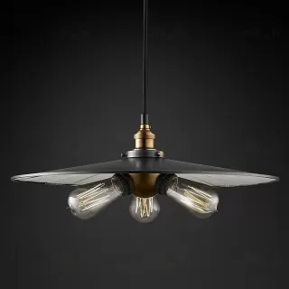 Подвесной дизайнерский светильник  20th C. Factory Filament Reflector Triple Pendant by Restoration Hardware LSR5813V1