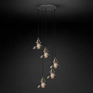 Подвесной дизайнерский светильник  20th C. Factory Filament Smoke Glass Barn Round   Pendant by Restoration Hardware LSR5816V1