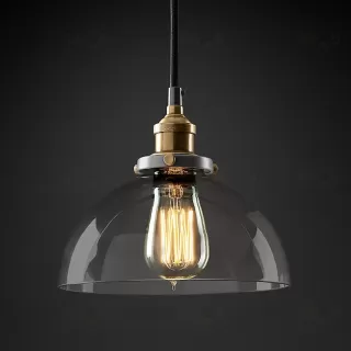 Подвесной дизайнерский светильник  20th C. Factory Filament Smoke Glass Dome Pendant by Restoration Hardware LSR5826V1