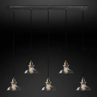 Подвесной дизайнерский светильник  20th C. Factory Filament Smoke Glass Barn Rectangular  Pendant by Restoration Hardware LSR5815V1