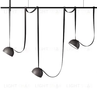 Подвесной дизайнерский светильник  Plusminus Semispheres by Vibia (3 плафона, черный) LSR7395V1