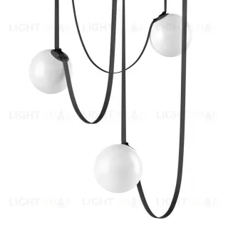 Подвесной дизайнерский светильник  Plusminus Semispheres by Vibia (3 плафона, черный) LSR7396V1