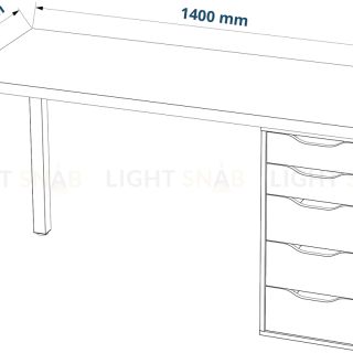 Стол письменный Ингар белый, 140x75, с одной тумбой S00456