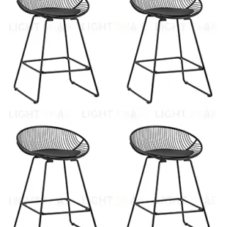 Стул полубарный UFO, черный, с черной подушкой 4 шт УТ000038452