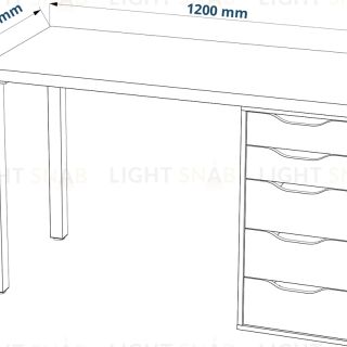 Стол письменный Ингар 1/5Т 120x75x55, дуб беленый/белый S00883