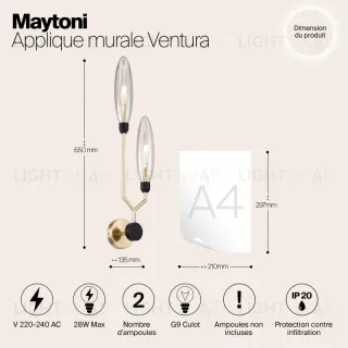 Бра Maytoni MOD012WL-02G MOD012WL-02G