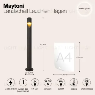 Садово-парковый светильник Maytoni O423FL-L5GF O423FL-L5GF