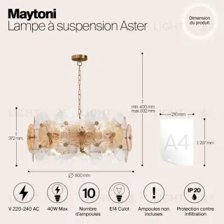 Подвесная люстра Maytoni MOD007PL-10G MOD007PL-10G