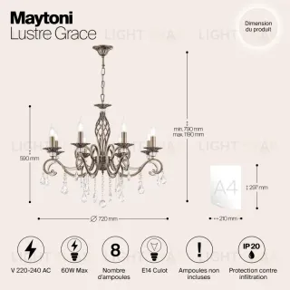 Подвесная люстра Maytoni RC247-PL-08-R RC247-PL-08-R