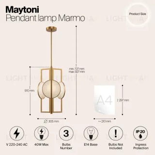 Люстра на штанге Maytoni MOD099PL-03G MOD099PL-03G