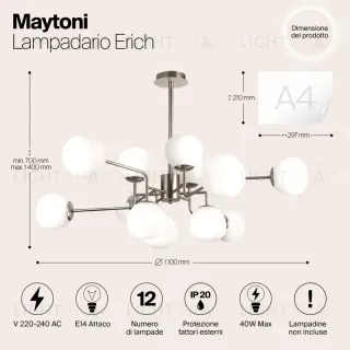 Люстра на штанге Maytoni MOD221-PL-12-N MOD221-PL-12-N