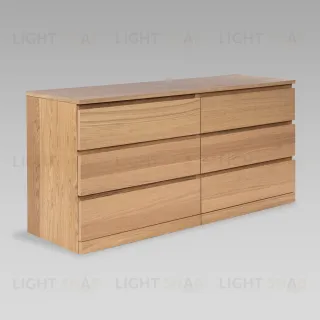S01750 Варма Прайм 6Д комод 160x77x48 шпон дуб беленый S01750