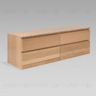 S01729 Варма Прайм 4Д комод 160x55x48 шпон дуб беленый S01729