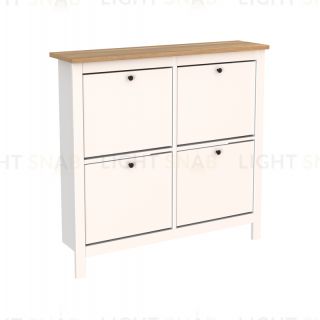 2.08.10.180.14 САГА тумба для обуви 113х108 белая/ясень 2.08.10.180.14