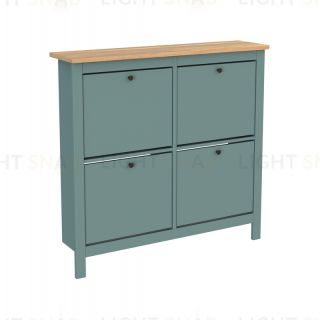 2.08.10.180.16 САГА тумба для обуви 113х108 темно-бирюзовая/ясень 2.08.10.180.16