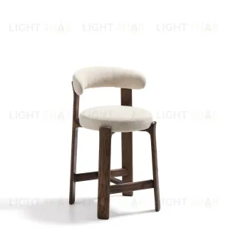 Полубарный стул Granite из бежевого шенилла и ясеня с отделкой орех 65 см 301957