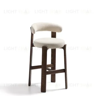 Барный стул Granite из бежевого шенилла и ясеня с отделкой орех 75 см 301963