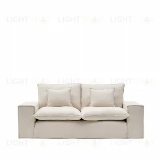 Anarela бежевый льняной диван 2-местный со съемным чехлом и подушками 240 см 409779