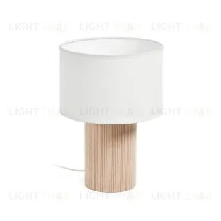 Вельветовая настольная лампа Bianella бежевого цвета 122203