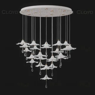  Люстра Cloyd SHANGRILA C33 / выс. 120 см - керамика - белый (арт.11491)  11491