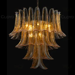  Люстра Cloyd AZORES-C C10 / Ø65 см - латунь светл. - янтарное стекло (арт.11653)  11653