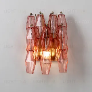  Бра Cloyd CALCUTTA W2 / выс. 37 см - латунь - розов.стекло (арт.20486)  20486