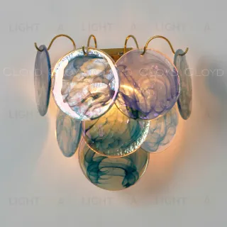  Бра Cloyd LINZE-B W2 / выс. 32 см - латунь - голубое стекло (арт.20483)  20483