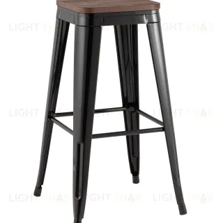 Стул барный TOLIX черный глянцевый + темное дерево KD УТ000042112