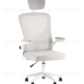 Кресло офисное TopChairs Core серый с подголовником пластик белый УТ000041968