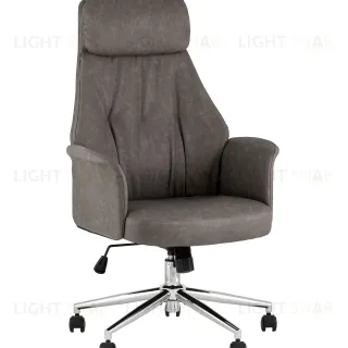 Кресло офисное TopChairs Neoma серый экокожа УТ000041775