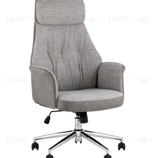 Кресло офисное TopChairs Neoma светло-серый экокожа ткань УТ000041772