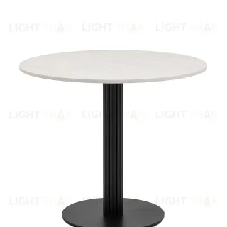 Стол круглый Фризбин D90, столешница МДФ ледяной камень, основание металл черный УТ000041628