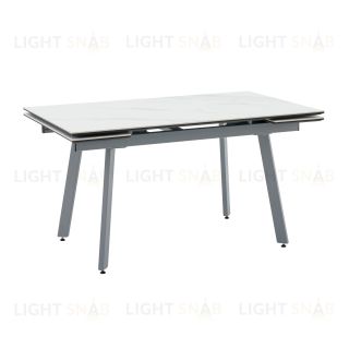 Стол Тайл 140-200/85/75 столешница Snow white подстолье металл серый УТ000041936