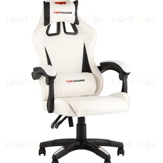 Кресло спортивное TopChairs Phantom бело-черный УТ000039470