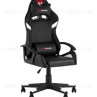 Кресло спортивное TopChairs Warden черно-белый УТ000039483