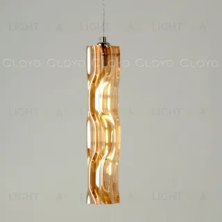  Подвесной светильник Cloyd ICEBERG-A P1 / Ø8 см - хром - янтарное стекло (арт.11655)  11655