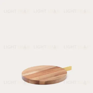 Zairin Сервировочная доска из 100% акации с ручкой из желтого металла 254247