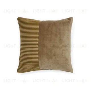 Samit Чехол на подушку из 100% хлопкового бархата с горчичными полосками 45 x 45 см 210450