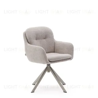 Поворотное кресло Lexa из бежевой синели с бежевыми ножками 229369