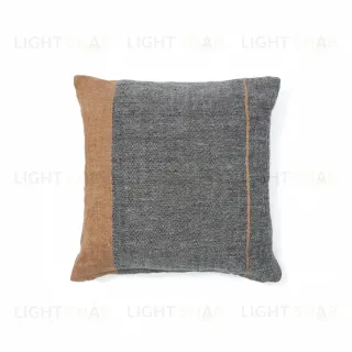 Чехол на подушку Eiko из льна серый с терракотовыми полосками 50 x 50 см 210310