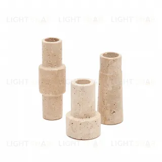 Набор Majid из 3-х подсвечников из бежевого травертина 210380