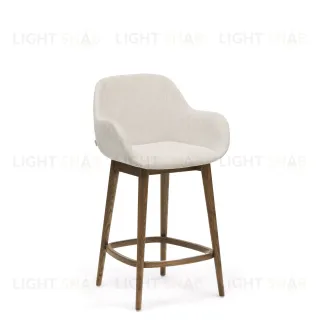 Полубарный стул Konna бежевого цвета с ножками из массива ясеня в темной отделке, 65 см 216178