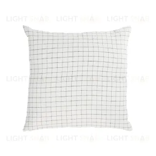Чехол для подушки Maialen из 100% льна с белыми квадратами и черной сеткой 45 x 45 см 108892