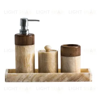 Набор для ванной из 4 предметов NEPTUNO из оникса, цвет слоновая кость 170807